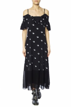 Long dress with swallow motif, zdjęcie 2 Long dress with swallow motif od McQ Alexander McQueen